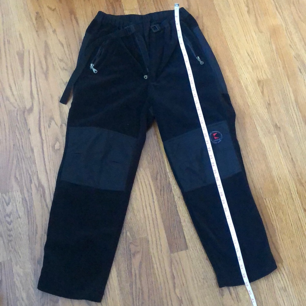Black Cold Weather Outdoor Camping Hiking Fleece Pants Belted Size Xs-M